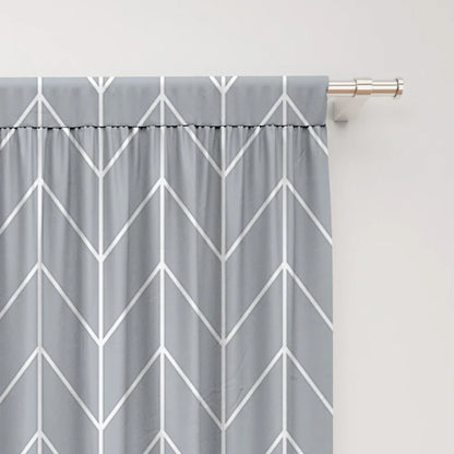 Geometric Triangular Lines Curtains by Decobites - Rod Pocket, for Kitchen, Coffee Shop, Living Room