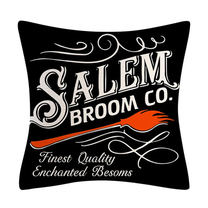 Funda de cojín de lino Decorbites™ de Halloween para la decoración del salón y el sofá - Truco o trato