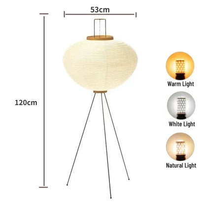 DecorBites™ Japanese Rice Paper LED Floor Lamp Retro Standing Light