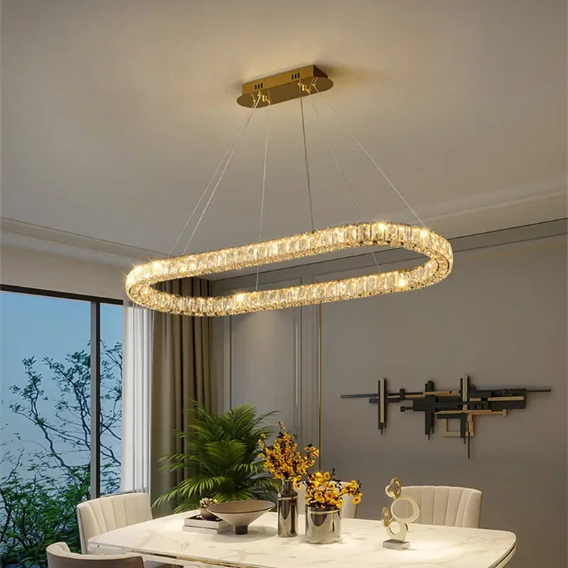 DecorBites™ Crystal Ceiling Chandelier LED Light Fixture for Home Decor
