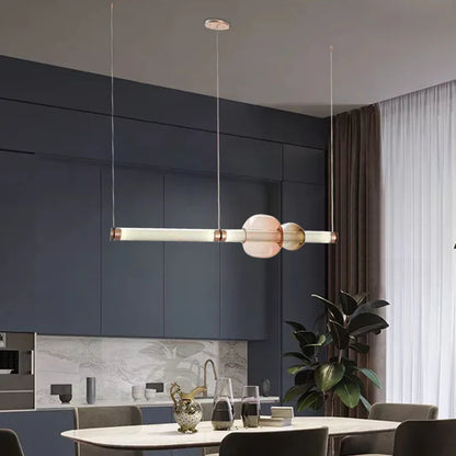Lámpara de techo colgante LED DecorBites™ Luna de tubo de vidrio para cocina, comedor o escalera
