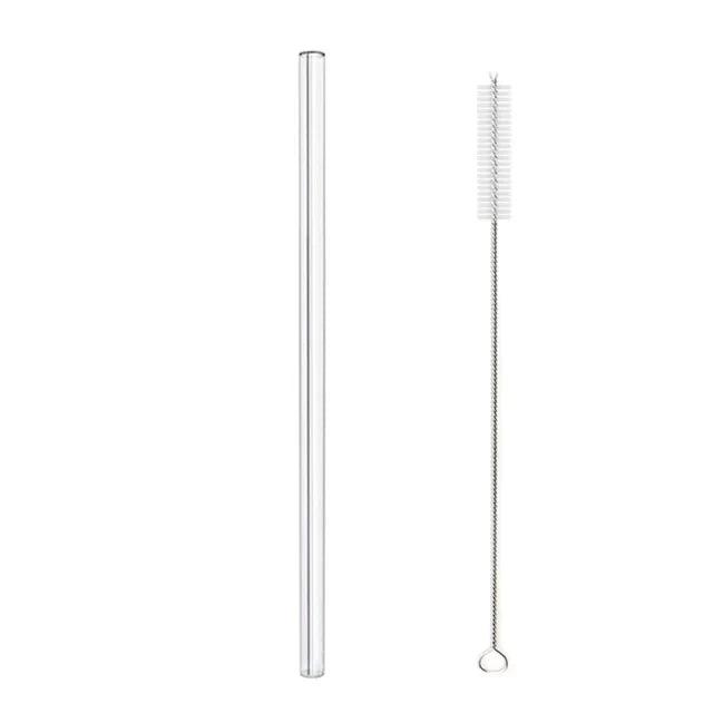 DecorBites™ Glass Straw Set for Smoothies Cocktails Bar - Reusable, High Borosilicate Straw
