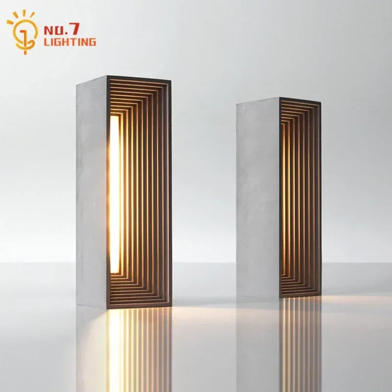 DecorBites™ Concrete Stone Table Lamp Touch Dimming LED Desk Light