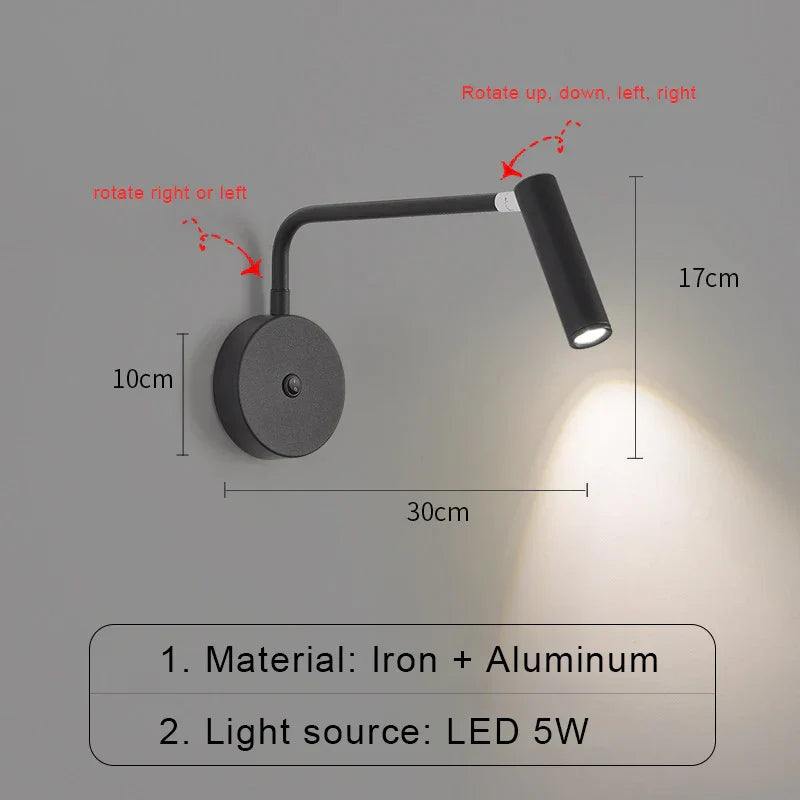 DecorBites™ LED Wall Lamp: Nordic Modern Simplicity Sconce with Adjustable Switch.