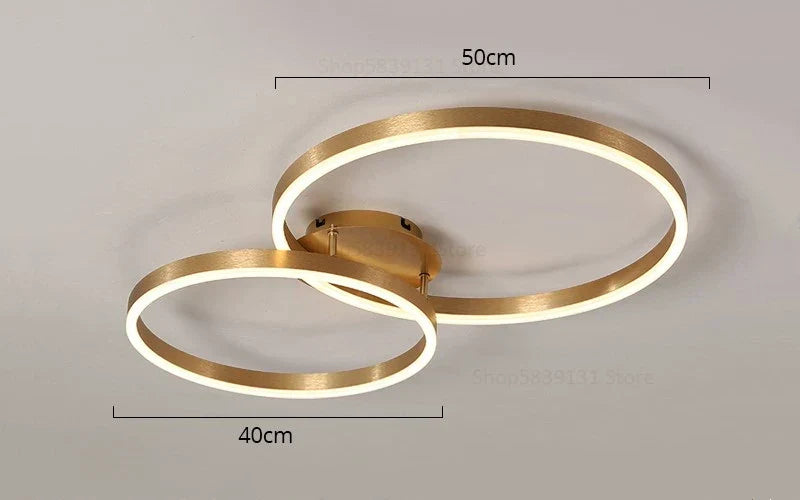 DecorBites™ Golden Coffee Round Circle LED Ceiling Light with Acrylic Lampshade - Creative Living Room Fixture