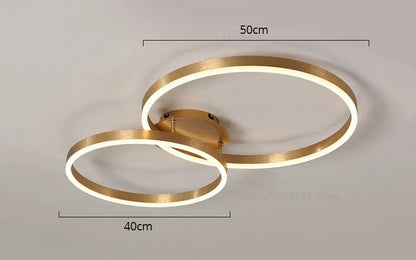 DecorBites™ Golden Coffee Round Circle LED Ceiling Light with Acrylic Lampshade - Creative Living Room Fixture