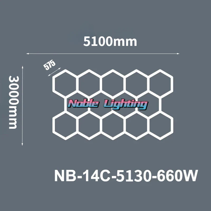 DecorBites™ 6500K LED Hexagrid System for Workshop, Gym, Studio - 2 Year Warranty