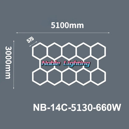 DecorBites™ 6500K LED Hexagrid System for Workshop, Gym, Studio - 2 Year Warranty