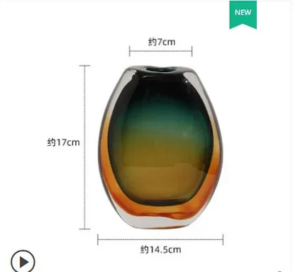 DecorBites™ Gradient Glass Vase Hydroponics Desk Decoration Artificial Floral Arrangement Vase
