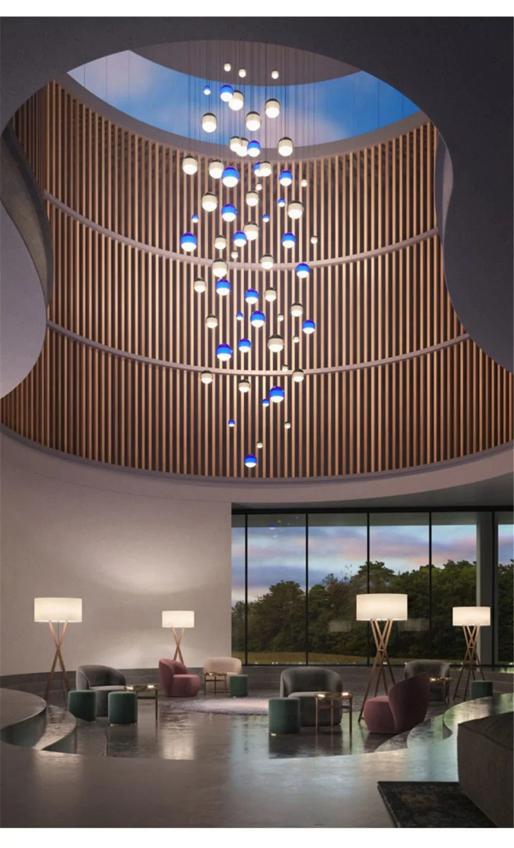 Gradient Glass Dome Pendant Light