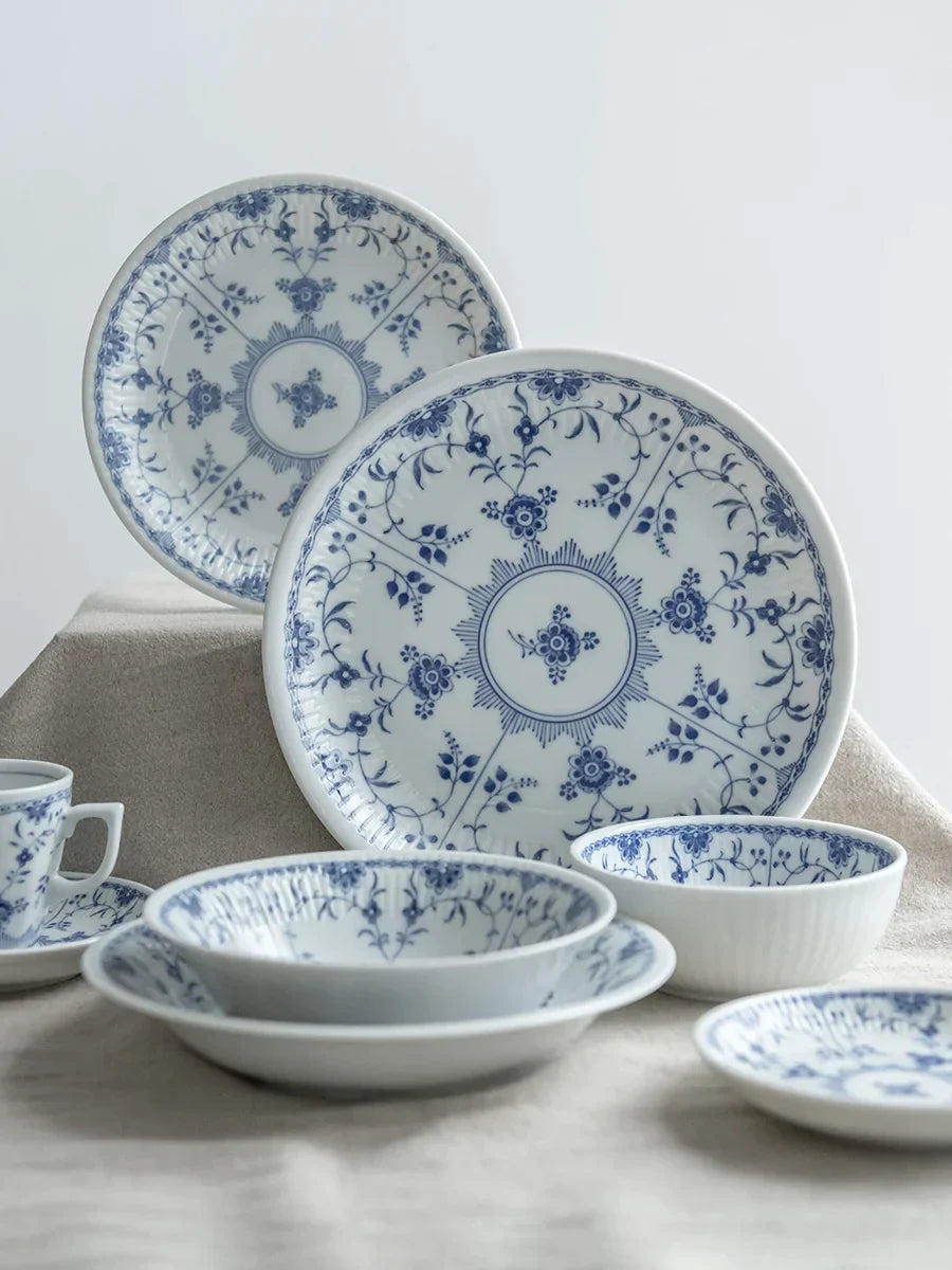 DecorBites™ Blue-and-White Ceramic Dining Set