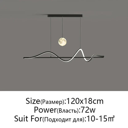 DecorBites™ LED Pendant Light - Modern White/Black Long Line for Home, Restaurant, Office