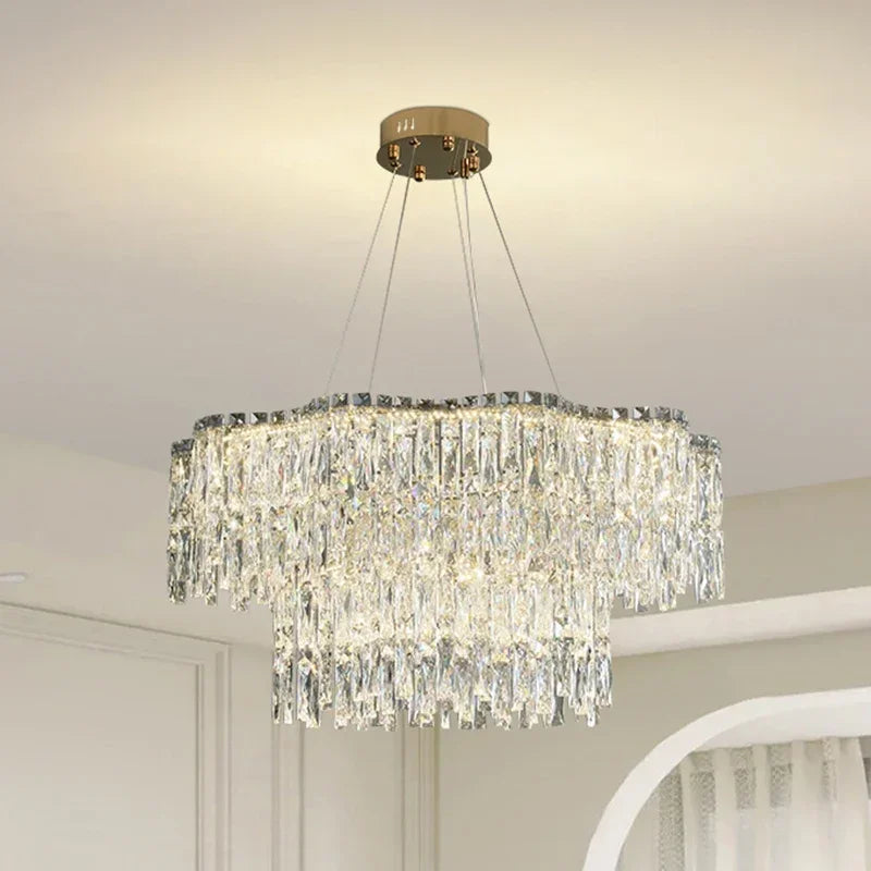 DecorBites™ Crystal Chandelier: Luxury Bedroom & Living Room Lighting