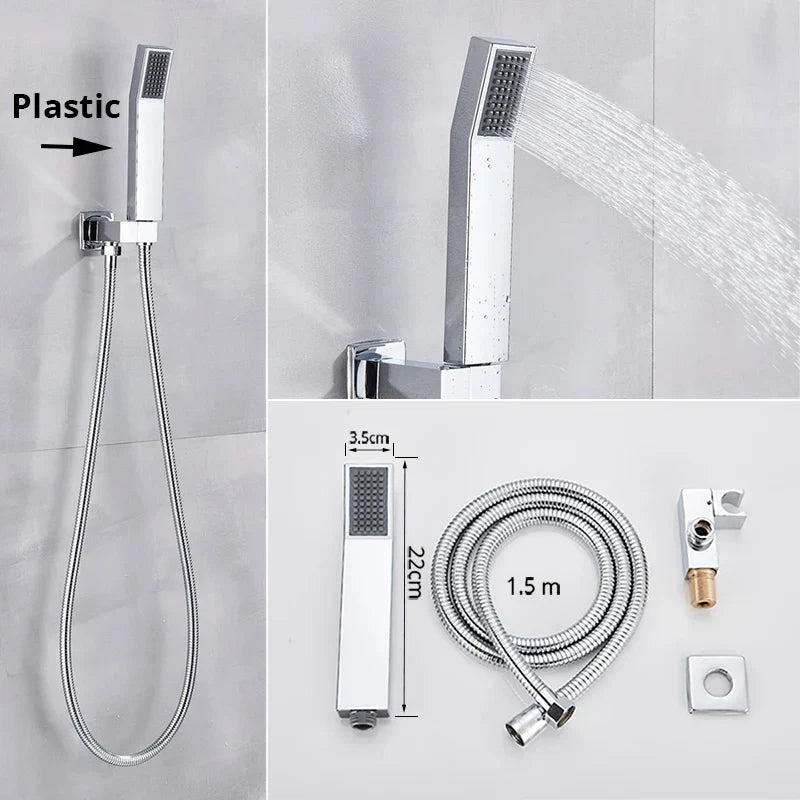 DecorBites™ Handshower Head with Stainless Steel Hose - Wall Mounted Faucet Set