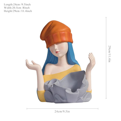 DecorBites™ Elegant Girl Sculpture Wine Rack & Glass Holder Home Decor Wine lover Gift