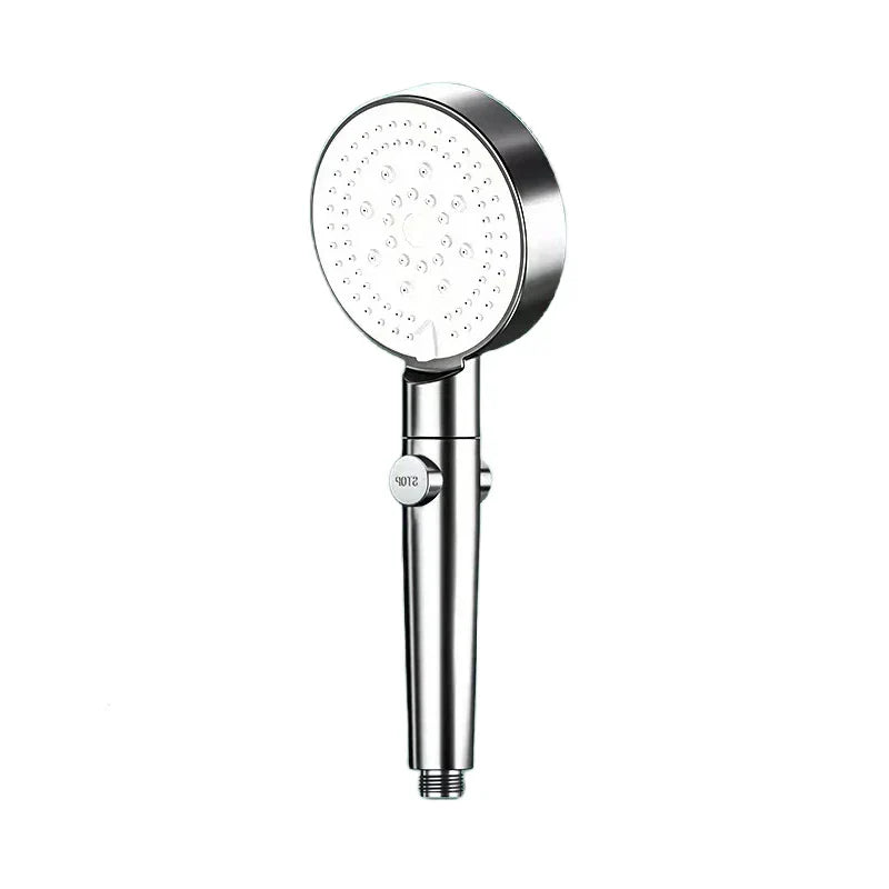DecorBites™ Black Round High Pressure Shower Head with 6 Modes & Water Stop Knobs