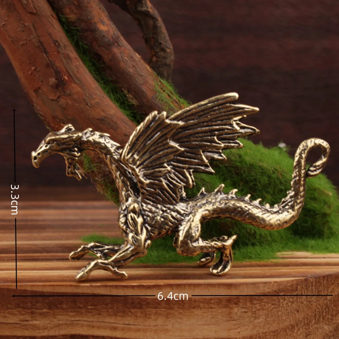 DecorBites™ Brass Flying Dragon Sculpture Home Decor Ornament