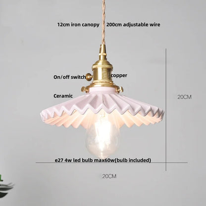 DecorBites™ Ceramic LED Pendant Lamp with Adjustable Copper Socket - Nordic Modern Home Decor