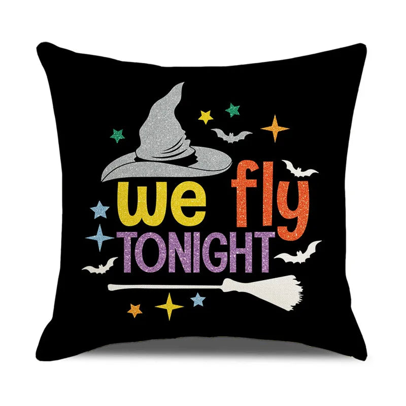 DecorBites™ Halloween Linen Cushion Cover for Living Room Decor and Sofa - Trick or Treat