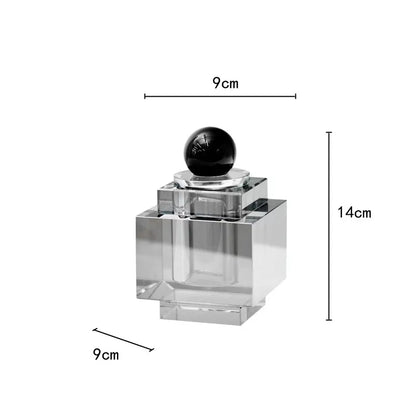 مرطبان تخزين كريستالي هندسي من DecorBites™: حاوية شفافة مكعبة الشكل لتزيين المنزل