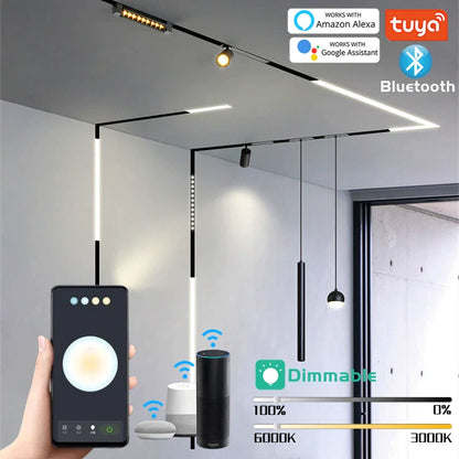 DecorBites™ LED Magnetic Track Light Dimmable Bluetooth Control Grille Spot Lighting