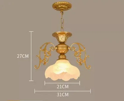 DecorBites™ Industrial Loft Chandelier with Glass Lampshade Lighting Fixture