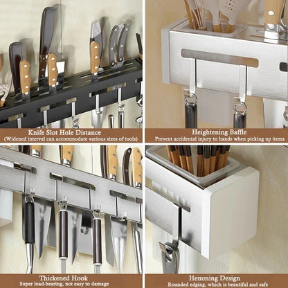 DecorBites™ Kitchen Storage Shelf Knife Chopstick Holder Multi-functional Organizer