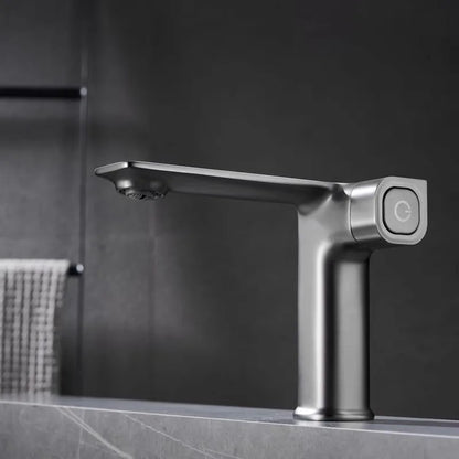 DecorBites™ Gray Sink Mixer with Memory Switch Single Handle Deck Mounted Tap