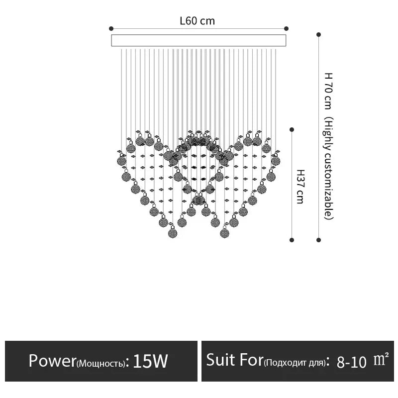 DecorBites™ Crystal Chandelier: Modern Dining Table & Bar Lamp for Bedroom & Dining Room Lighting