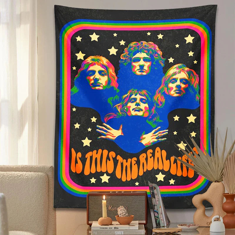 Decobites Retro Psychedelic Tapestry Starry Hippie Vintage Wall Decor