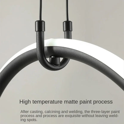 DecorBites™ Black LED Ceiling Chandelier with Remote Control for Modern Minimalist Home Decor