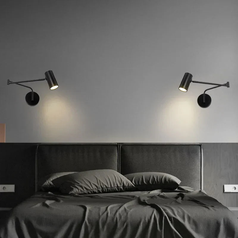 DecorBites™ Acrylic Iron LED Wall Lamp Modern Rotate Black Stair Light