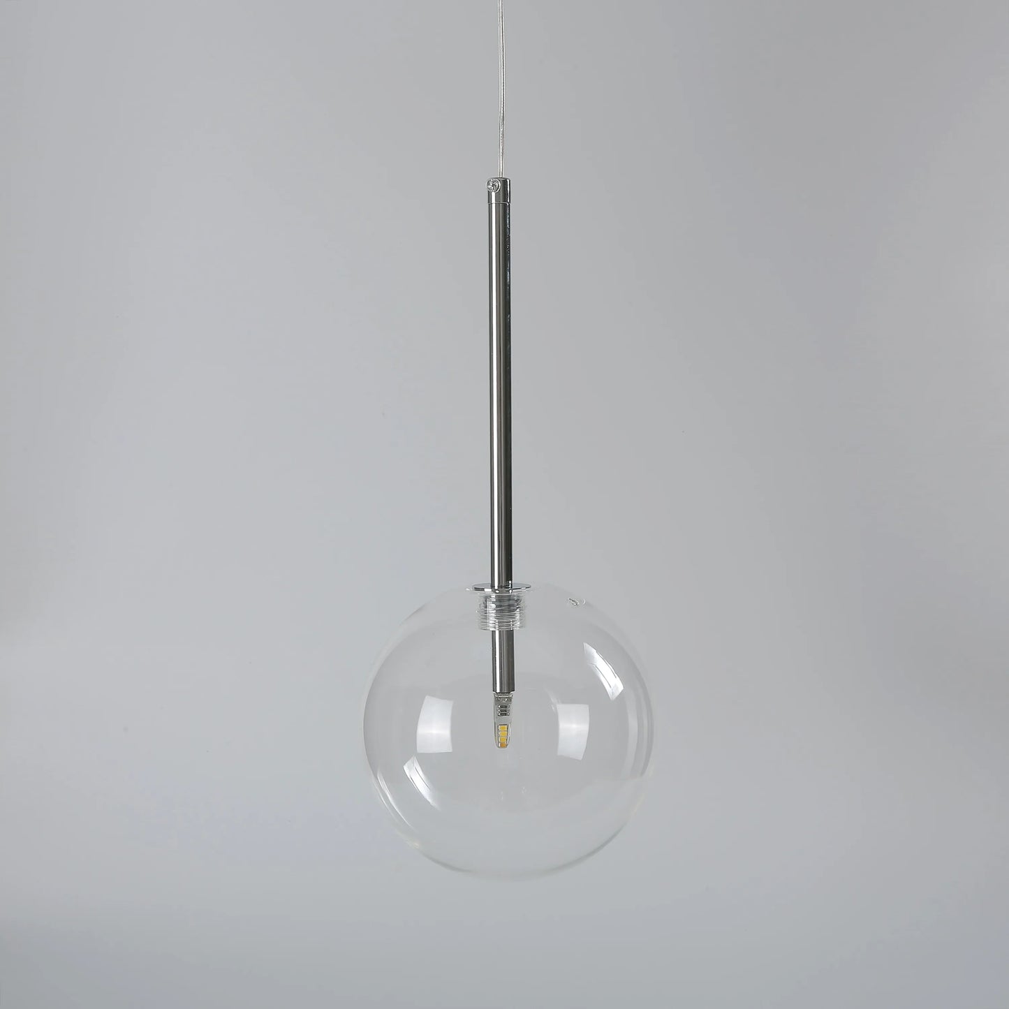 DecorBites™ Glass Globe Chrome Pendant Light - Nordic Style Hanging Lamp