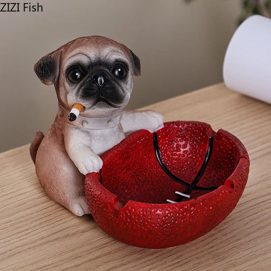 DecorBites™ Basketball Puppy Ashtray: Portable, Windproof, Creative Desk Decoration & Smoking Accessory