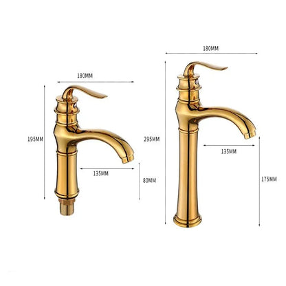 DecorBites™ Gold Basin Faucet Modern Bathroom Sink Mixer Tap Single Handle Kitchen Accessories