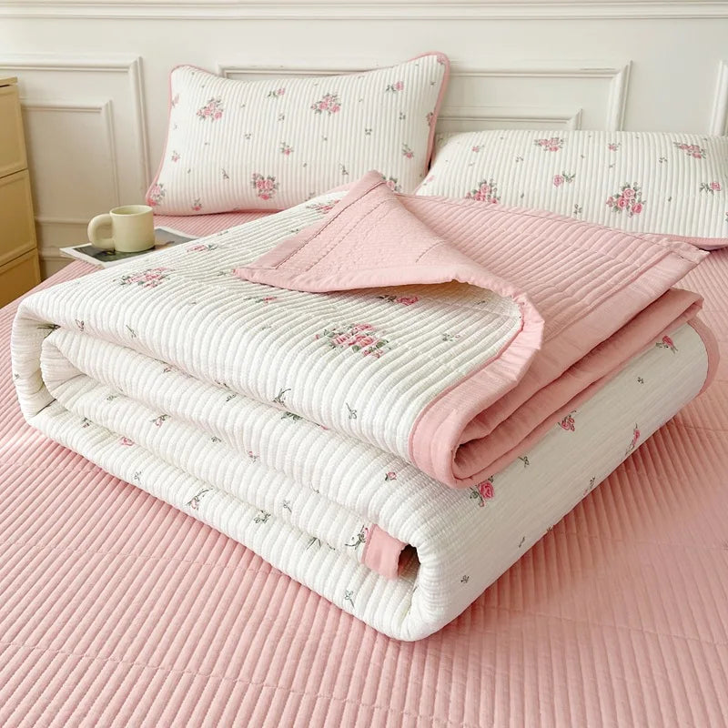 DecorBites™ Cartoon Small Fresh Washed Cotton Bed Sheets Bedspread