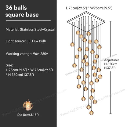 DecorBites™ Crystal Bubble Ball Pendant Light for Home Decor and Hospitality Spaces