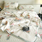 Decobites Cool Feeling Silky Summer Comforter & Latex Fitted Sheet Set