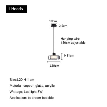 DecorBites™ Glass LED Chandelier: Modern Minimalist Copper Pendant Light for Living Room & Bedroom