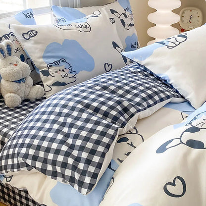 DecorBites™ Cute Printed Cotton Duvet Cover for Double Queen Bed - Cozy & Non-Fading