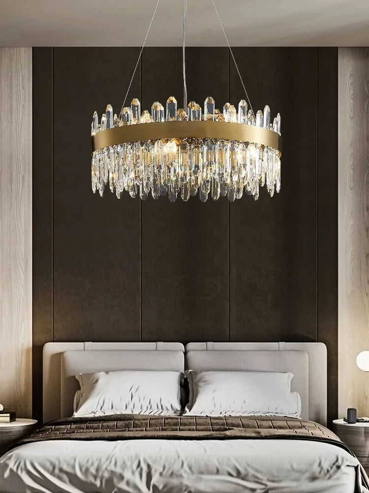 DecorBites™ Crystal Chandelier LED Dining Room Light Gold Lustres