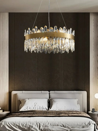 DecorBites™ Crystal Chandelier LED Dining Room Light Gold Lustres