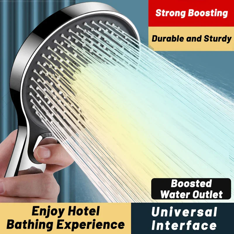 DecorBites™ Circular High Pressure Shower Head, Three Modes, Adjustable Water Outlet