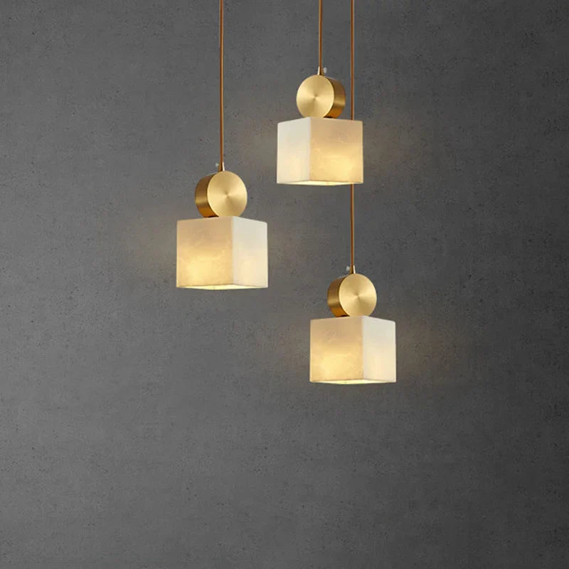 DecorBites™ Golden Luxury Marble Pendant Lamp for Dining Table and Bedside Chandelier