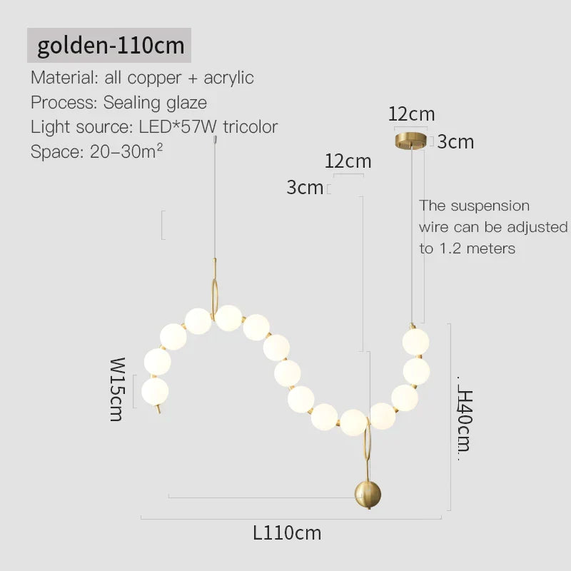 DecorBites™ Brass Full Copper Modern Chandelier Light Fixture for Stylish Living Spaces