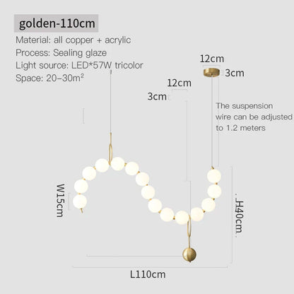 DecorBites™ Brass Full Copper Modern Chandelier Light Fixture for Stylish Living Spaces