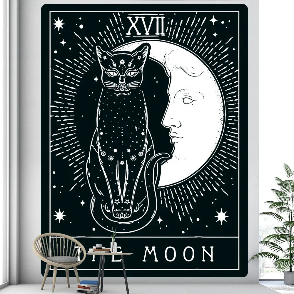 Decobites Tarot Card Psychedelic Tapestry Wall Hanging for Bohemian Home Decor