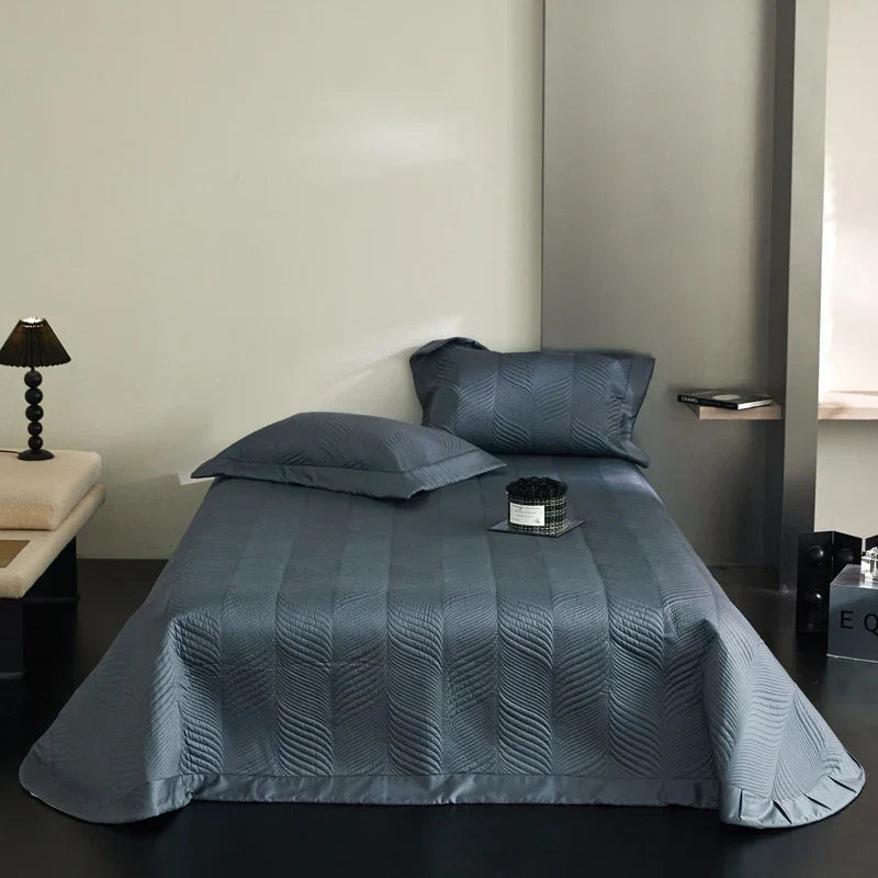Conjunto de Ropa de Cama Jacquard de Algodón Egipcio Luxe™ Decorbites: Edredón, Cubrecama, Sábana, Fundas de Almohada