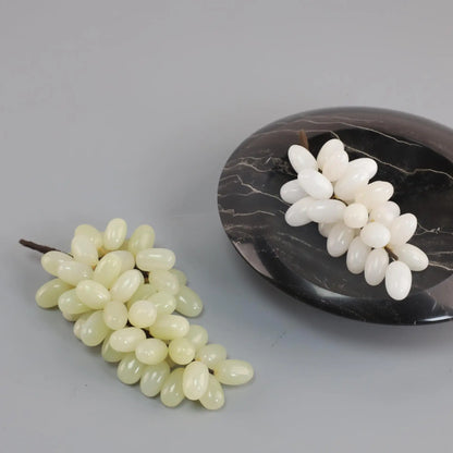 DecorBites™ Jade Grape Sculpture Handmade Desk Decor Fruit Figurine