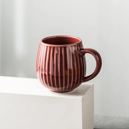 DecorBites™ Gradient Glaze Ceramic Coffee Mug, 480ml Retro Japanese Style Cup